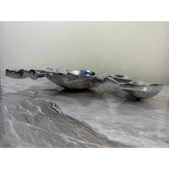 Wilton Armetale Sea Life Coastal Crab Divided Serving‎ Dish Silver 12.x 12” - Picture 3 of 8